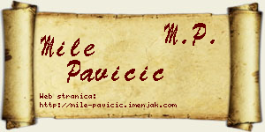 Mile Pavičić vizit kartica
